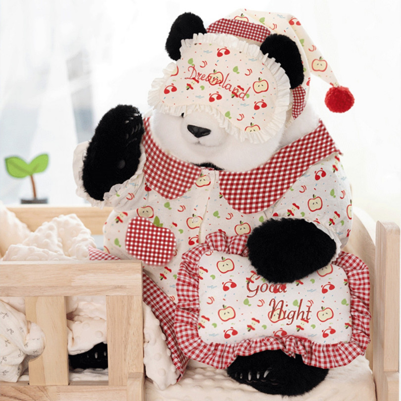 [洗濯済]パンダ ぬいぐるみ 赤いチェック柄洋服付き レトロ レア 昭和レトロ☆パンダ ぬいぐるみ 赤いチェック柄 - メルカリ