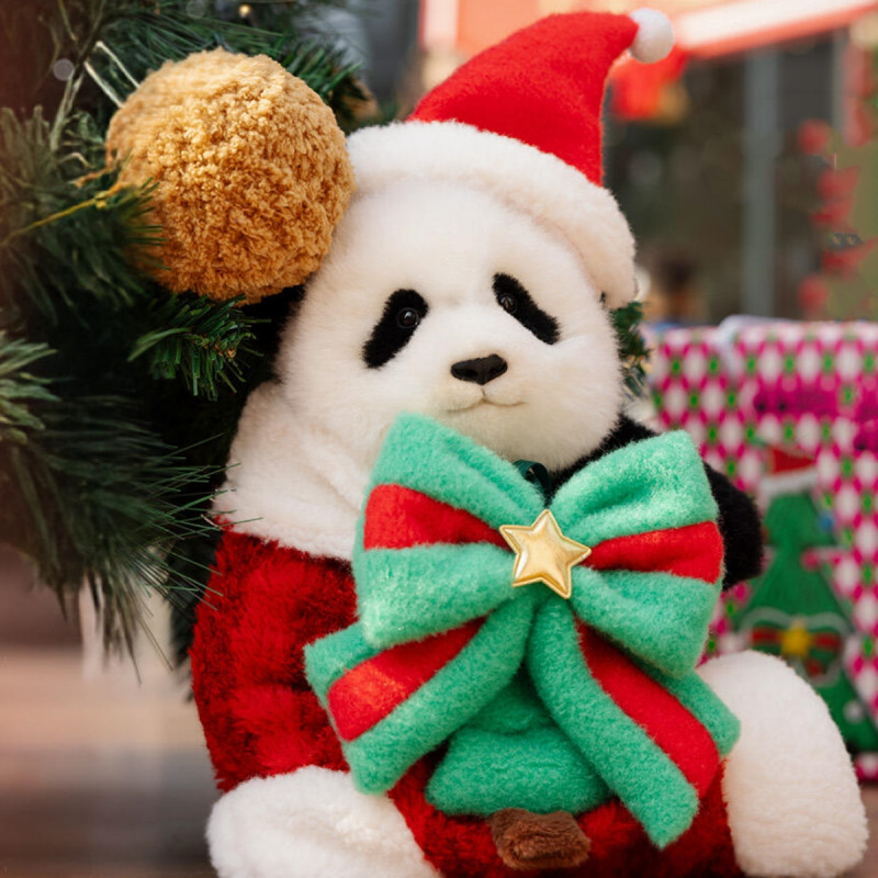🎄クリスマス限定版 – 大きな頭のパンダのぬいぐるみストッキング