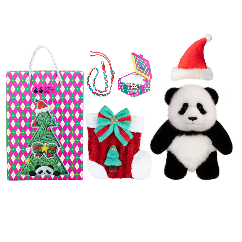 🎄クリスマス限定版 – 大きな頭のパンダのぬいぐるみストッキング